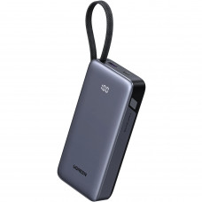 УМБ Ugreen 25000mAh 45W PD/QC, USB-A,USB-С IN/OUT, with built in USB-C cable (PB536) Gray