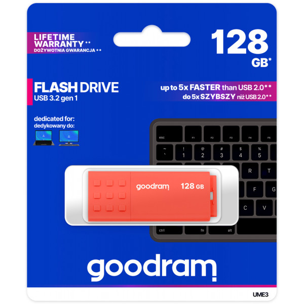 USB Flash GoodRAM 128GB USB 3.0 UME3 Orange, Retail