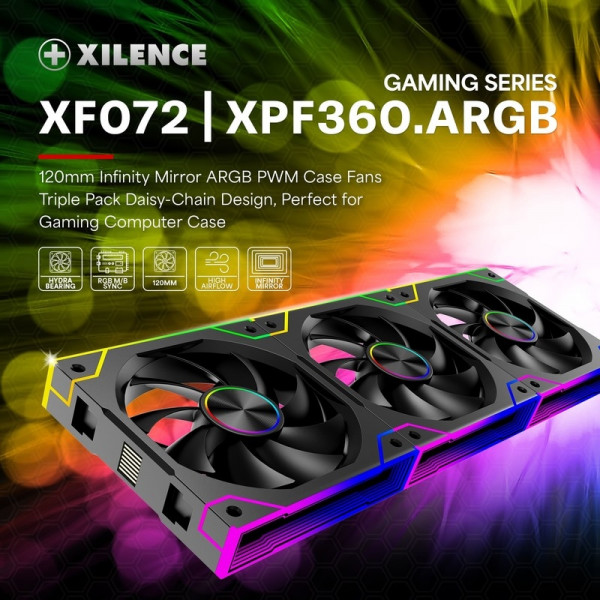Вентилятор для корпуса 120mm*3 Xilence GAMING XPF360.ARGB PWM