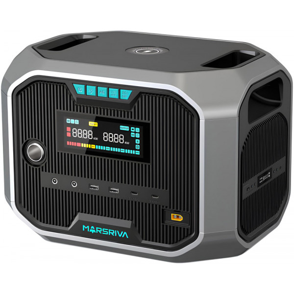 Зарядна станція Marsriva MP12 (1310 Вт/г) 1200W UPS, MPPT, LiFePO4, BT Speaker/FM/Mic, Wir.Charg.15W