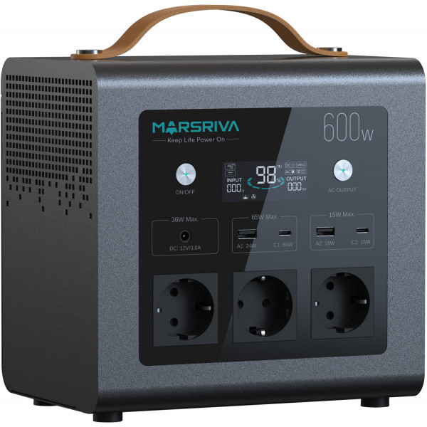 Зарядна станція Marsriva MP6 Plus 600Вт (512Вт/г) AC,MPPT, UPS, LiFePo4