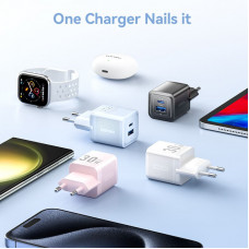 Зарядний пристрій 2xUSB 30W (USB-A/USB-C) + USB-C cable М-М Black Vention