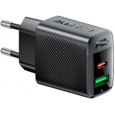 Зарядний пристрій 2xUSB 30W (USB-C+USB-A) Gan A98 Black Acefast