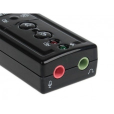 Звукова карта USB AUX jack, 2*TRS (Mic + Ear), Virtual 7.1 Channel, RTL