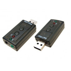 Звукова карта USB AUX jack, 2*TRS (Mic + Ear), Virtual 7.1 Channel, RTL