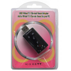 Звукова карта USB AUX jack, 2*TRS (Mic + Ear), Virtual 7.1 Channel, RTL