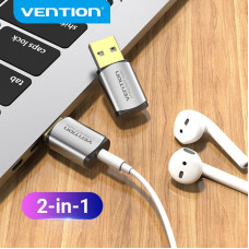 Звукова карта USB AUX jack, TRRS Metal (OMTP-CTIA) Vention сіра