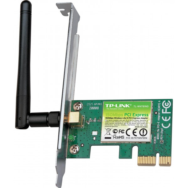 Адаптер WiFi TP-Link TL-WN781ND, 150Mbps WRL N PCI Exp Adapter, Atheros, 1T1R, 2.4GHz, 802.11n/g/b,