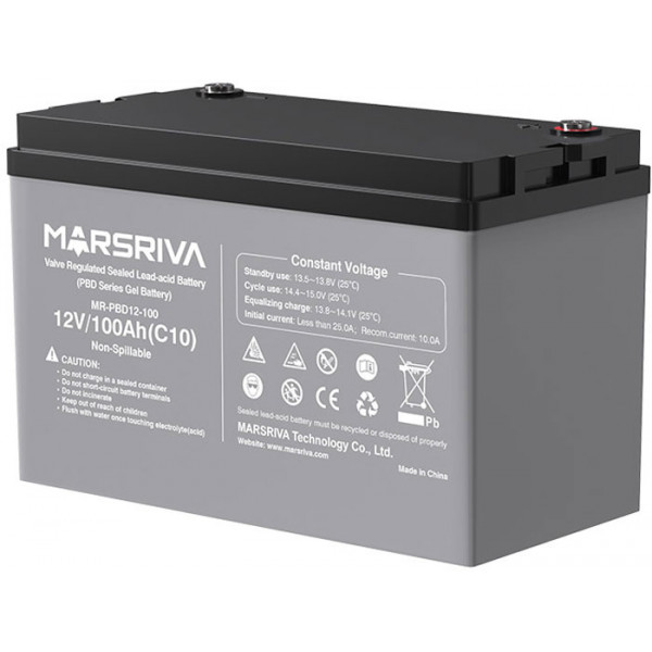 Акумуляторна батарея Marsriva 12V, 100A, AGM Gel battery