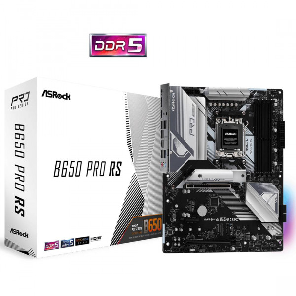 ASRock B650 PRO RS (AM5/B650, 4*DDR5, 3xPCIex16, HDMI/DP, 4xSATAІІІ,3xM.2, 2.5GLan, 7.1ch, ATX)