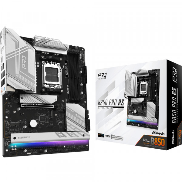 ASRock B850 Pro RS (AM5/B850, 4*DDR5, 2xPCIex16, HDMI/DP, 4xSATAІІІ,4xM.2, 2.5GLan, ATX)
