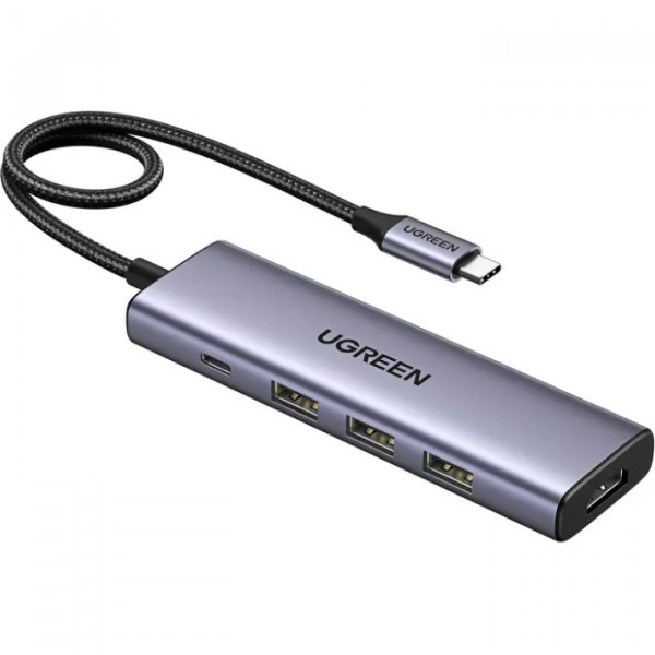 Док-станція USB3.0 Type-C -> HDMI 4K30Hz/3xUSB-А 3.0/Type-C/PD 100W 5-in-1 CM511 Ugreen