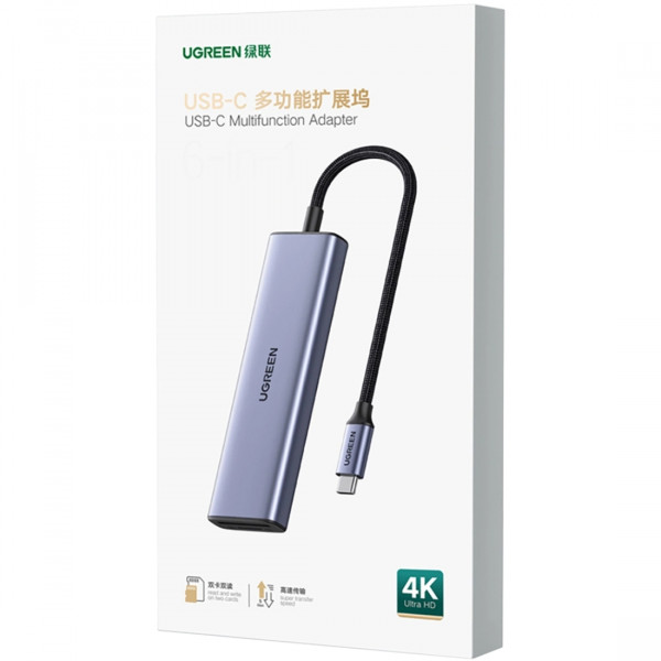 Док-станція USB3.0 Type-C -> HDMI 4K30Hz/3xUSB-А 3.0/Type-C/PD 100W 6-in-1 CM511 Ugreen