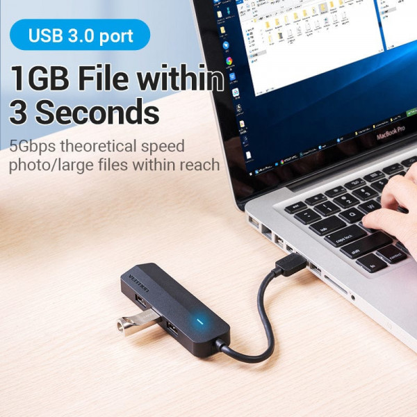 Док станція USB3.0 -> USBx3,3.0/2хTRS Audio/USB MicroUSB 10W, 1.0 м. Vention