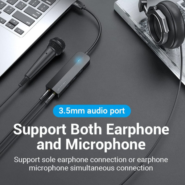 Док станція USB3.0 -> USBx3,3.0/2хTRS Audio/USB MicroUSB 10W, 1.0 м. Vention