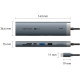 Док-станція USB3.2 Type-C -> HDMI 4K60Hz/USB 3.0x2/RJ45/SD/TF/3.5mm/PD 100W Hub 9-in-1 Vention