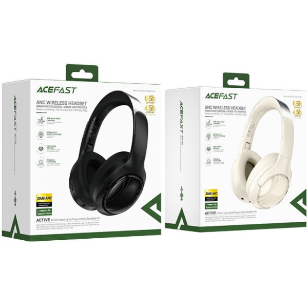 Гарнітура Acefast H5 ANC, Bluetooth, Milky white