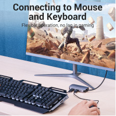 Хаб USB 3.1 Type-C -> 4хUSB 3.0/ Type-C PD 100W 5-in-1 Vention