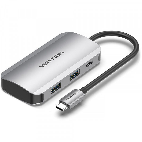 Хаб USB 3.1 Type-C -> 4хUSB 3.0/ Type-C PD 100W 5-in-1 Vention