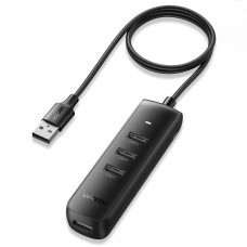 Хаб USB 3.2 Type A -> 4xUSB 3.2 Активний, 1м Чорний CM416 UGREEN