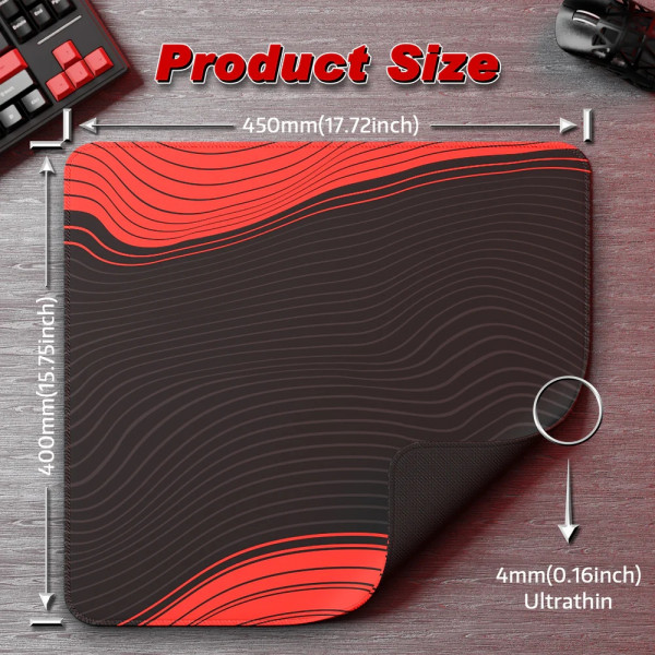 Ігрова поверхня Attack Shark CM02 450x400x4мм Contour line Black Red