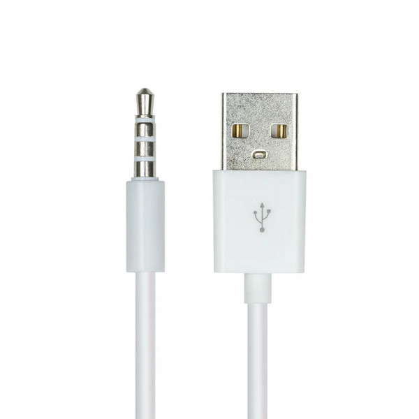 Кабель Audio USB для iPod Shuffle Jack TRRS M -> USB AM, 1.0 м. білий