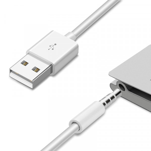 Кабель Audio USB для iPod Shuffle Jack TRRS M -> USB AM, 1.0 м. білий