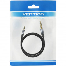 Кабель AUX Audio TRS M-M 3.5мм-6,35мм, 3.0м, сірий, Aluminum Alloy, Vention