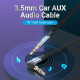 Кабель AUX Audio TRS M/M, кут 90°, 0.05м сірий, Aluminum Alloy Vention
