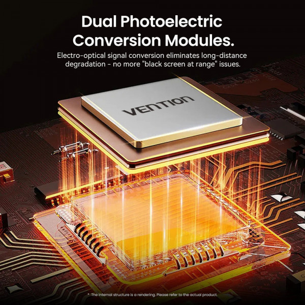 Кабель HDMI M - M, 30.0м, V2.1, Optical 8K 60Гц 48Gbps Aluminum Alloy, сірий Vention