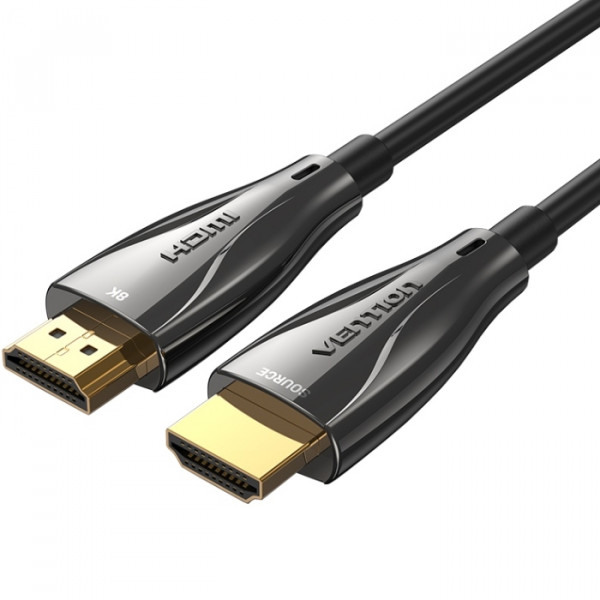 Кабель HDMI M - M, 80.0 м, V2.0, Optical 8K 60Гц 18Gbps Dolby 7.1 PVC Black Zinc Alloy Vention