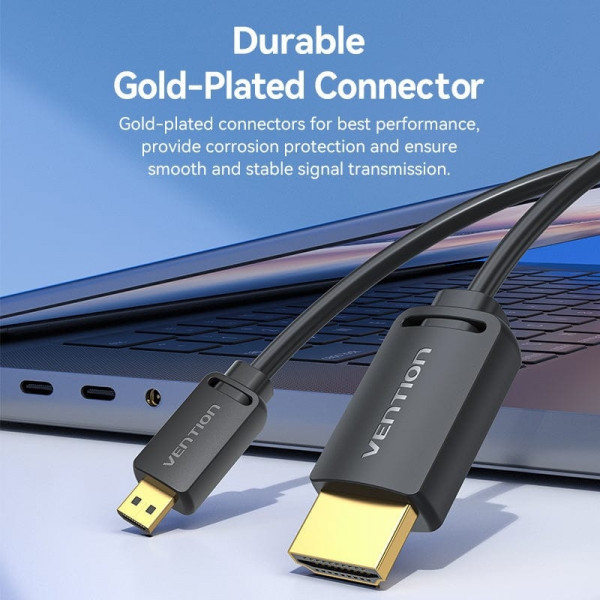 Кабель HDMI M - Micro HDMI M, 1.0 м, V2.0 4K 60Гц 18Gbps чорний Vention