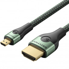Кабель HDMI M - Micro HDMI M, 1.0 м, V2.0 8K 60Гц Aluminum Alloy Type, Green Vention