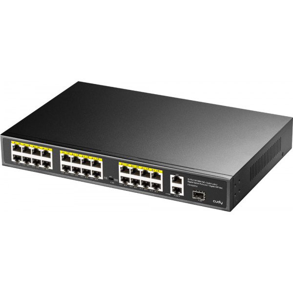 Комутатор Cudy FS1026PS1, 24 порт10/100M PoE+ Switch with 2 Gigabit Port+ 1SFP 300W