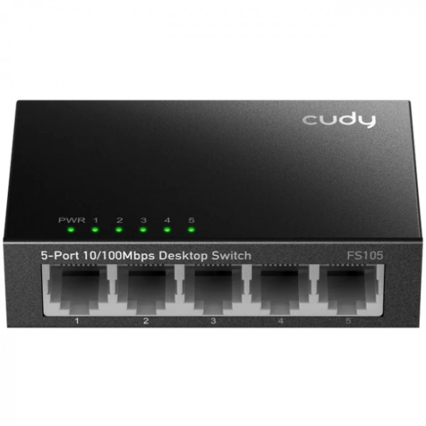 Комутатор Cudy FS105, 5 портовий 10/100 Mbps Metal Switch