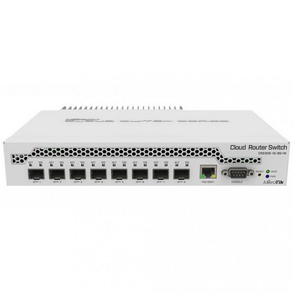 Комутатор Mikrotik CRS309-1G-8S+IN, 8xSFP+, 1хGE PoE In managment, RS232, L3)