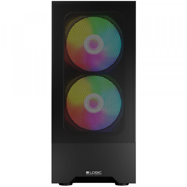 Корпус LogicConcept ARYA MESH+GLASS ARGB fans 2x140mm+1x120mm BLACK без БЖ ATX