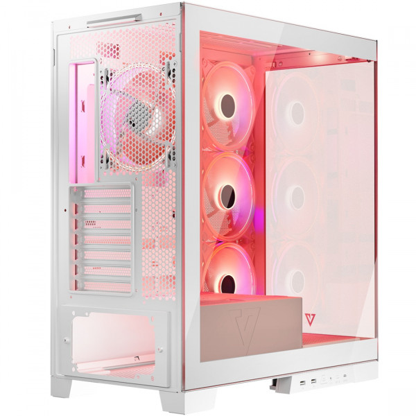 Корпус Modecom VOLCANO SPACE APEX ARGB 4x140mm fans MIDI USB 3.0x2+TYPE-C WHITE без БЖ ATX