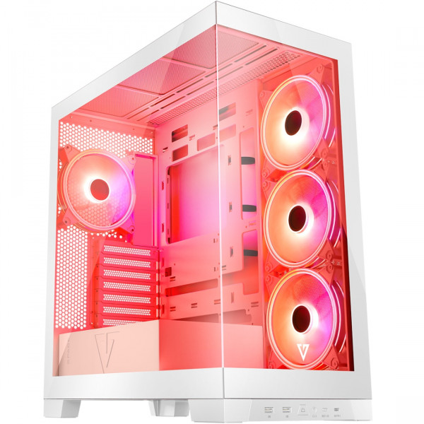 Корпус Modecom VOLCANO SPACE APEX ARGB 4x140mm fans MIDI USB 3.0x2+TYPE-C WHITE без БЖ ATX