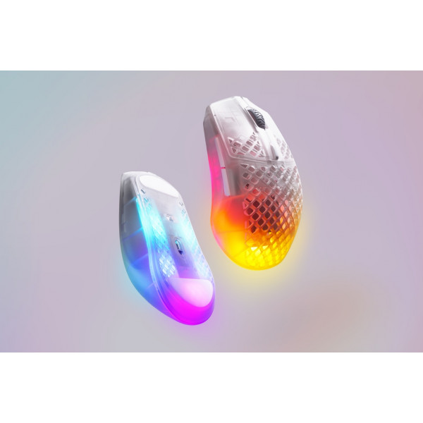 Мишка SteelSeries Aerox 3 Wireless Ghost, RGB, 18000dpi., 6кн., прозора