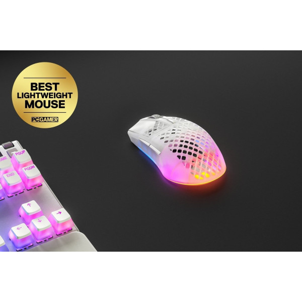 Мишка SteelSeries Aerox 3 Wireless Ghost, RGB, 18000dpi., 6кн., прозора