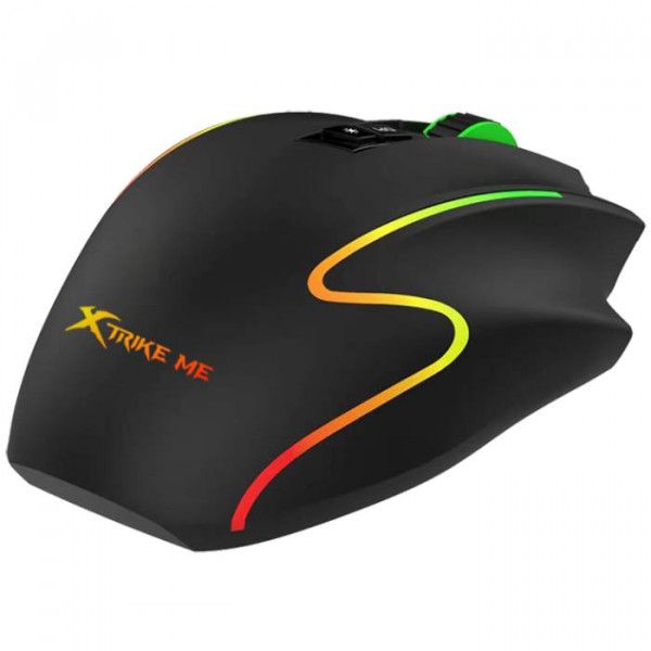 Мишка XTRIKE ME GM-518, ігрова 12800dpi., 9кн., RGB, високий профіль, чорна