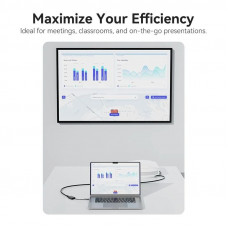 Перехідник HDMI F -> USB-C/USB-A M 0.15м Aluminium Alloy, сірий Vention