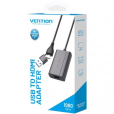 Перехідник HDMI F -> USB-C/USB-A M 0.15м Aluminium Alloy, сірий Vention
