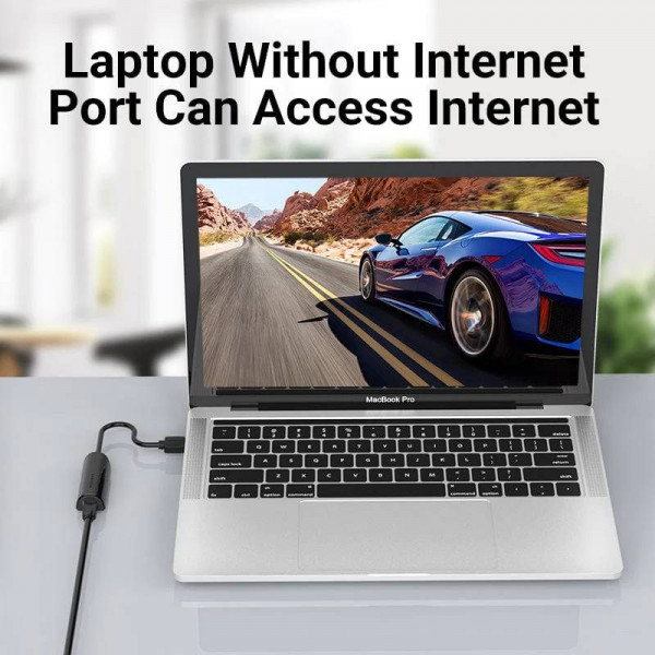 Перехідник USB 3.0 Type-A -> Ethernet RJ45 1000Mb чорний Vention