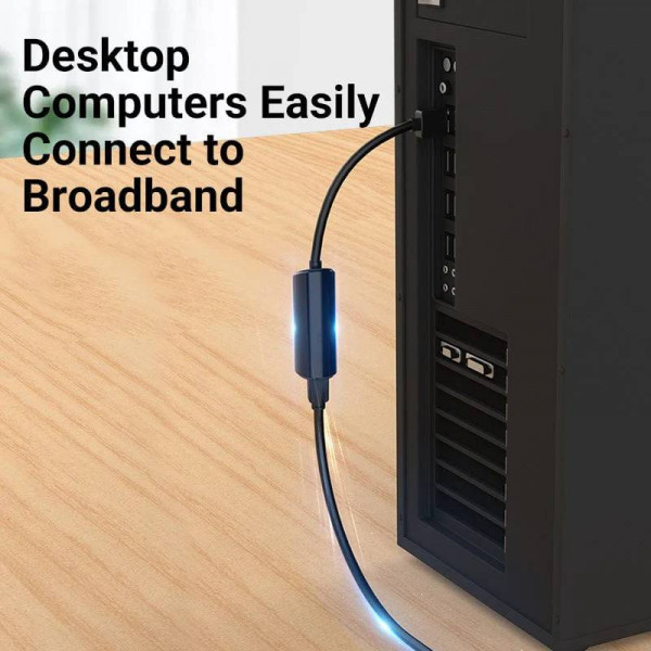 Перехідник USB 3.0 Type-A -> Ethernet RJ45 1000Mb чорний Vention