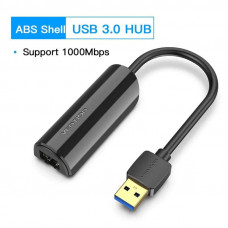Перехідник USB 3.0 Type-A -> Ethernet RJ45 1000Mb чорний Vention