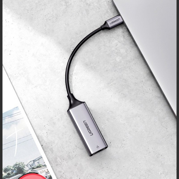 Перехідник USB 3.1 Type-C -> Ethernet RJ45 1000 Mb CM199 UGREEN Косм. Сірий