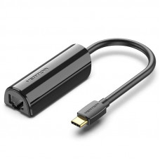 Перехідник USB 3.1 Type-C -> Ethernet RJ45 1000Mb Gigabit Vention чорний