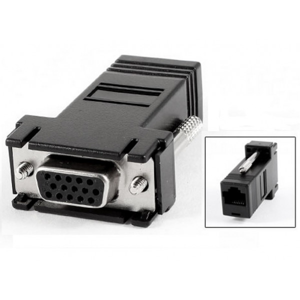Перехідник VGA 15F -> RJ45 F (CAT5, CAT6)